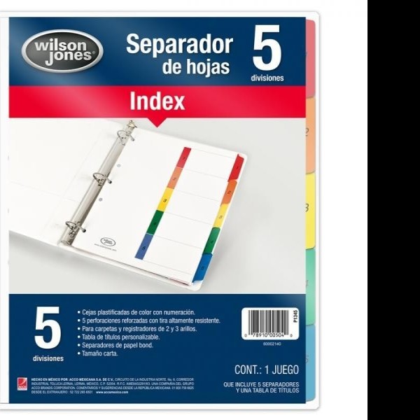 SEPARADOR NUM. CTA. 5 DIV. INDEX WILSON VCOL. P-1345 C24